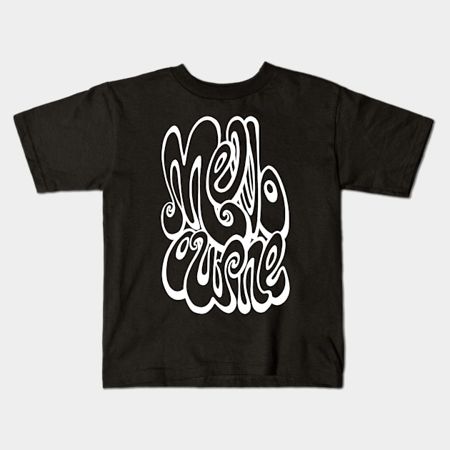 Melbourne lettering - Black and White Chalkboard Kids T-Shirt by BigNoseArt